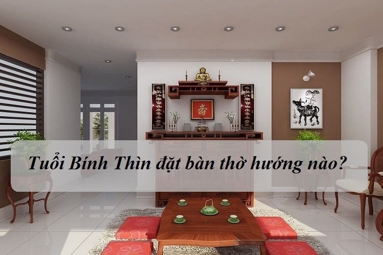 Phòng thờ hiện đại với bàn thờ sang trọng, hướng đặt phù hợp cho gia chủ tuổi Bính Thìn.