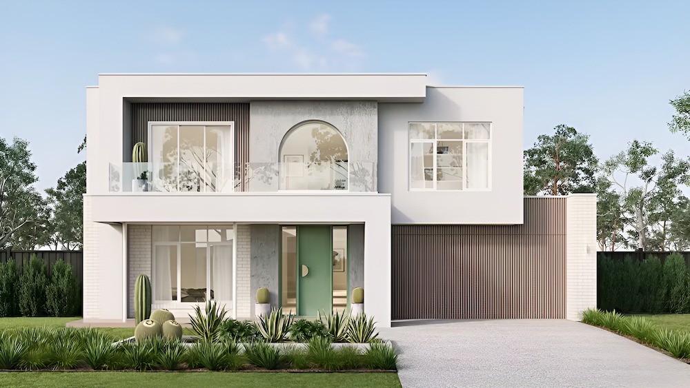 y-nghia-cua-phuc-vi-trong-phong-thuy Ngôi nhà hiện đại hai tầng với thiết kế sân vườn xanh mát và cửa kính lớn.