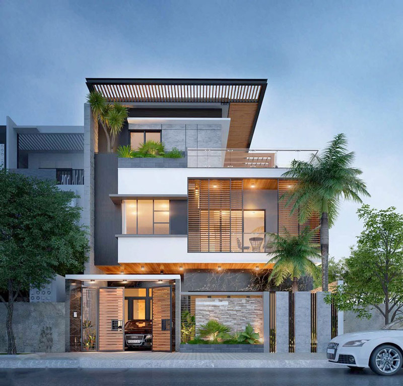 biet-thu-3-tang-5 biệt thự 3 tầng mái bằng