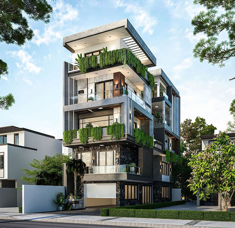 biet-thu-5-tang-2 Ưu điểm của biệt thự 5 tầng: