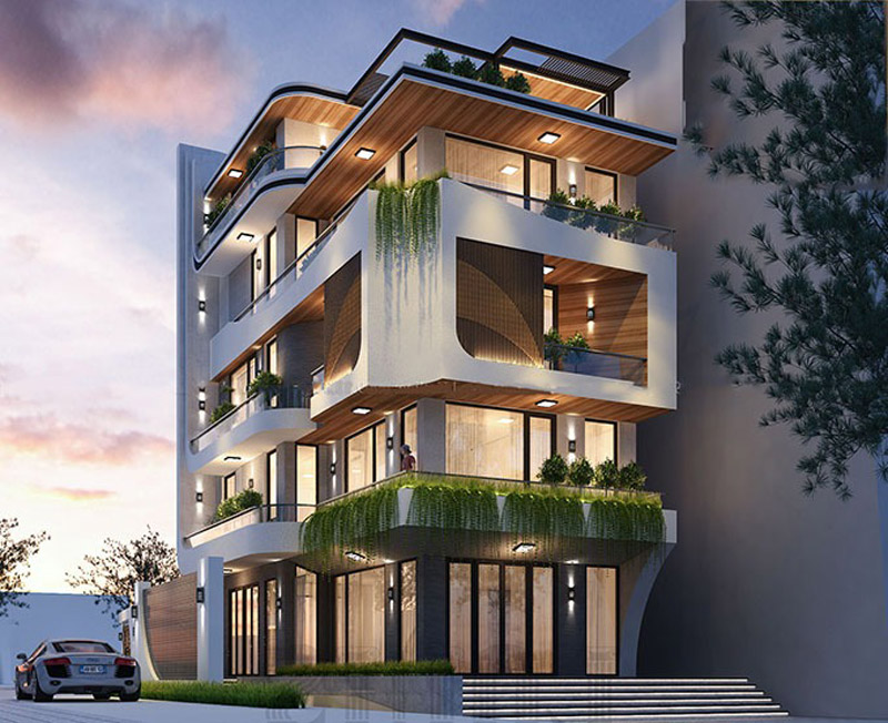 biet-thu-5-tang-7 biệt thự 5 tầng hiện đại tối giản