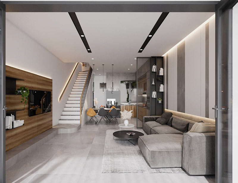 Cầu thang nhà ống thẳng