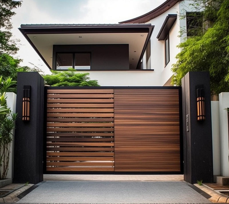 cong-nha-dep-10 Mẫu cổng gỗ hiện đại