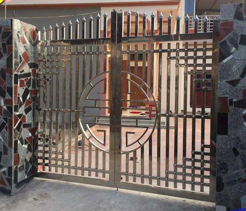 cong-nha-dep-7 Mẫu cổng inox 2 cánh đơn giản