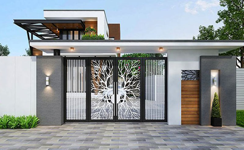 cong-nha-dep-8 Mẫu cổng mái bằng đẹp