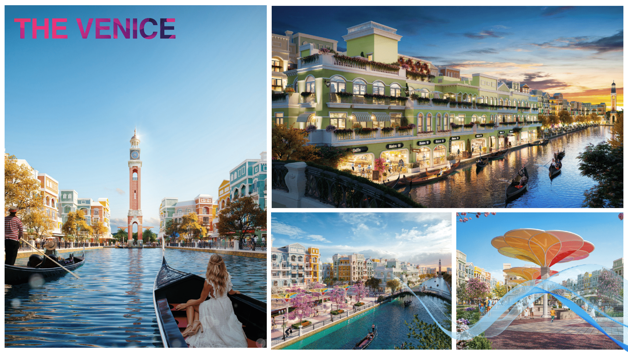 Cảnh vật 2 bên sông The Venice - Mega Grand World Hà Nội