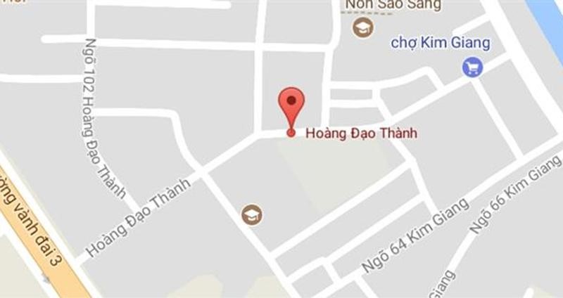 Vị trí phố Hoàng Đạo Thành tại phường Kim Giang quận Thanh Xuân