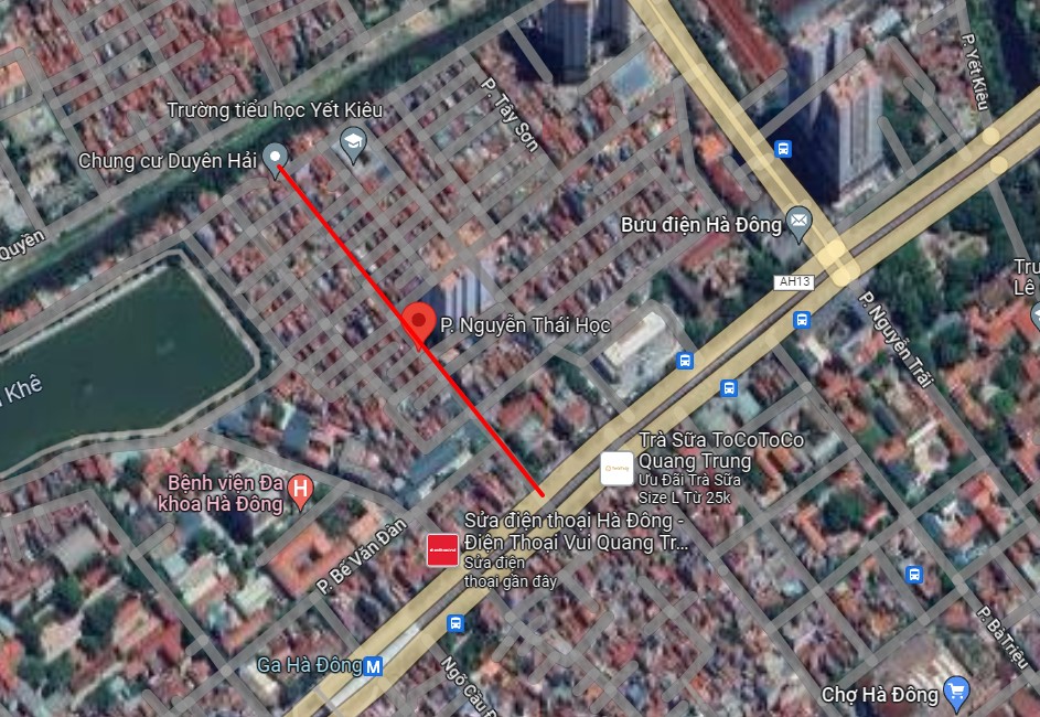 Vị trí phố Nguyễn Thái Học trên Google Map