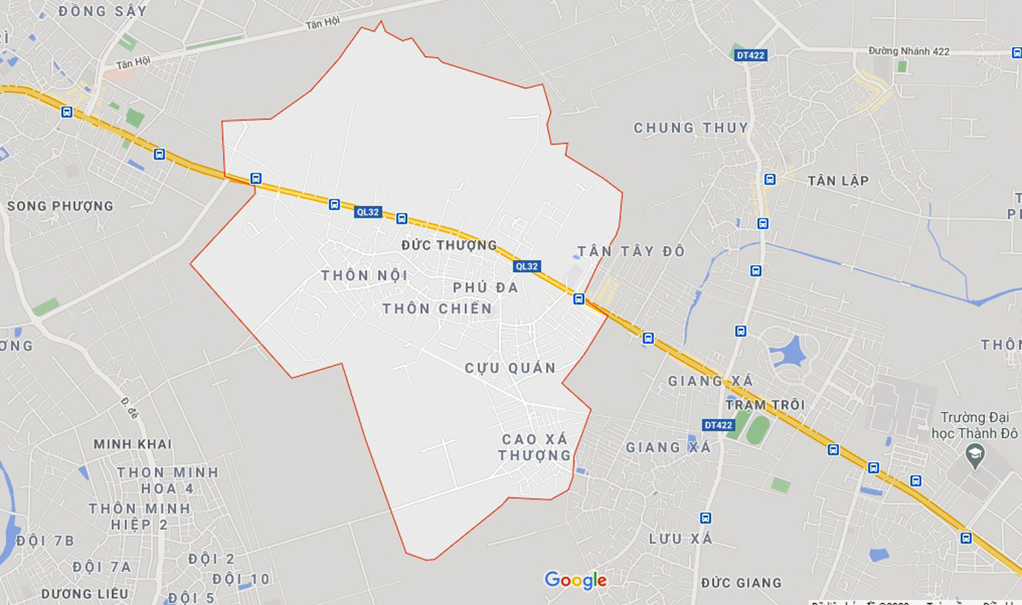 Bản đồ vị trí tại xã Đức Thượng, huyện Hoài Đức, Hà Nội