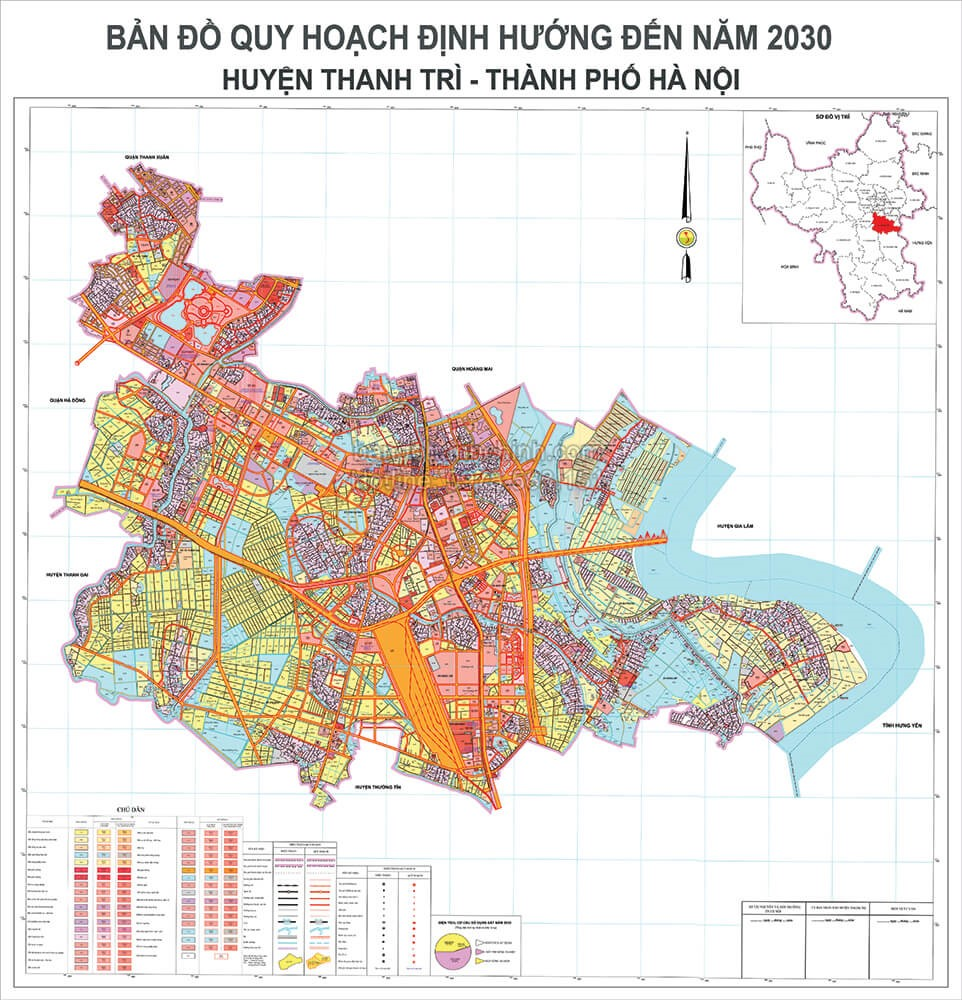 Bản đồ quy hoạch huyện Thanh Trì