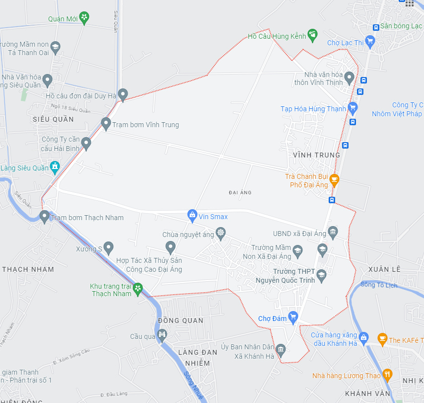 Vị trí địa lý xã Đại Áng huyện Thanh Trì Hà Nội