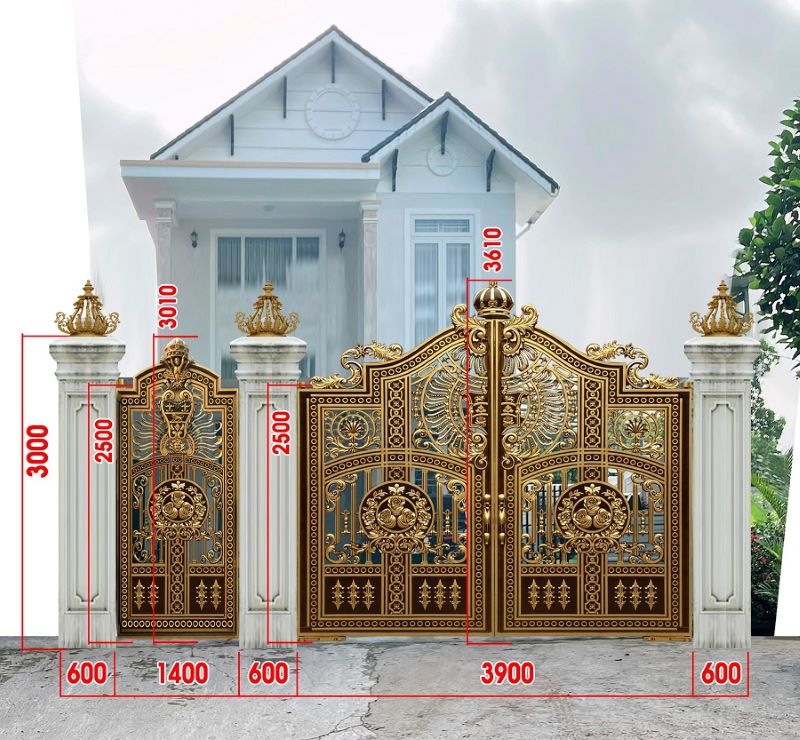 kich-thuoc-cong-nha-3 Tỷ lệ với kiến trúc nhà