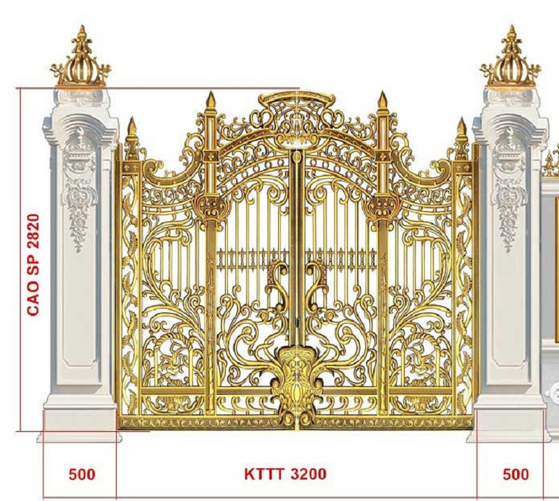 kich-thuoc-cong-nha-5 Kích thước cổng biệt thự sang trọng