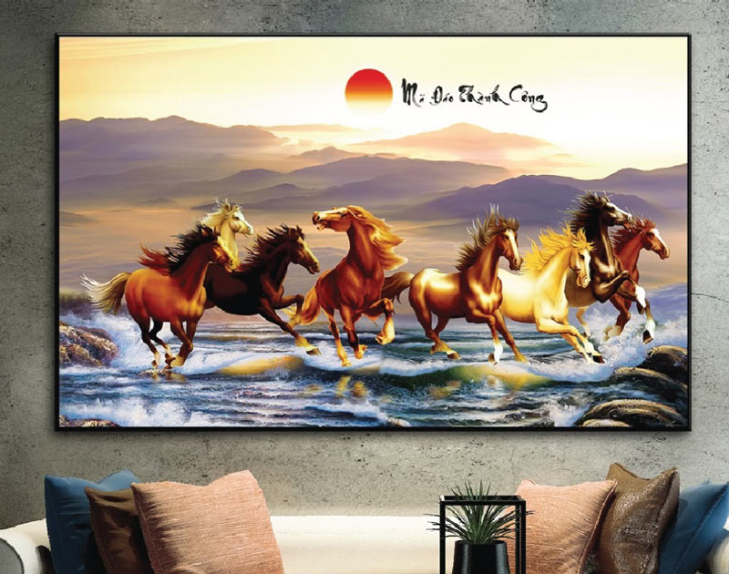 Lưu ý khi treo tranh Mã đáo thành công