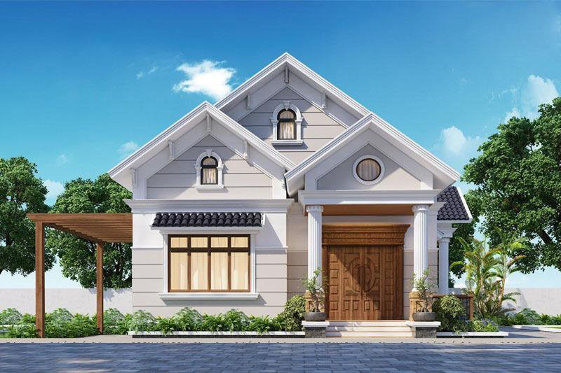 Mẫu nhà cấp 4 ngang 8m đẹp 2