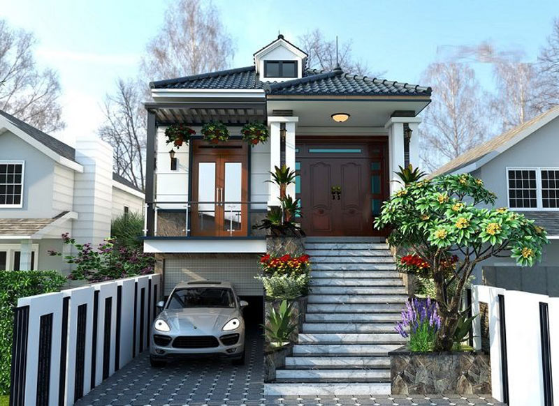 Mẫu nhà cấp 4 có tầng hầm đẹp