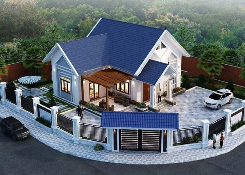 Mẫu nhà cấp 4 2 mặt tiền đẹp