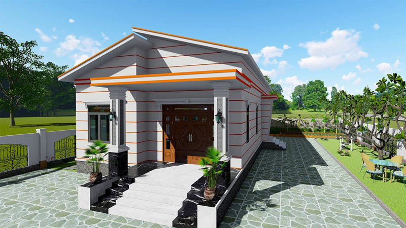 Mẫu nhà mái xéo cấp 4 đẹp