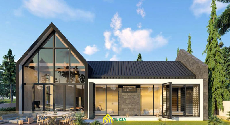 Mẫu nhà mái mỹ cấp 4