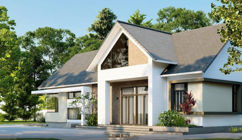 Mẫu nhà mái mỹ cấp 4 đẹp