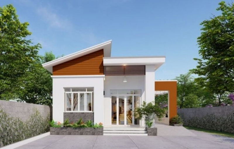 Mẫu nhà cấp 4 hai mái đẹp