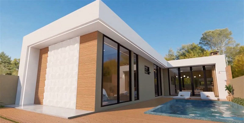 nhà cấp 4 mái bằng hiện đại