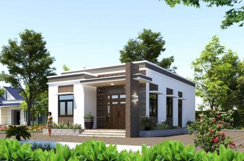 nhà cấp 4 nông thôn mái bằng