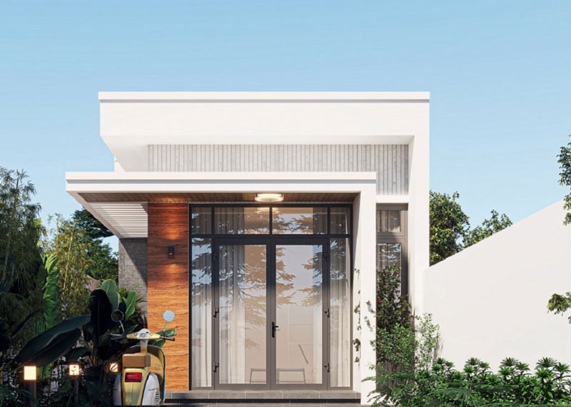 nhà cấp 4 hiện đại mái bằng