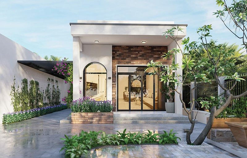 nhà cấp 4 mái bằng đẹp