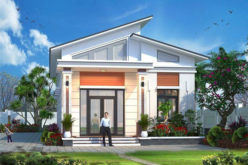 nhà cấp 4 mái lệch đẹp