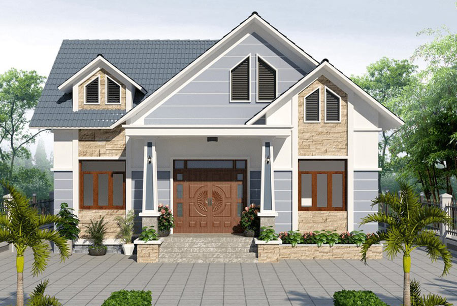 mẫu nhà mái thái cấp 4 đơn giản