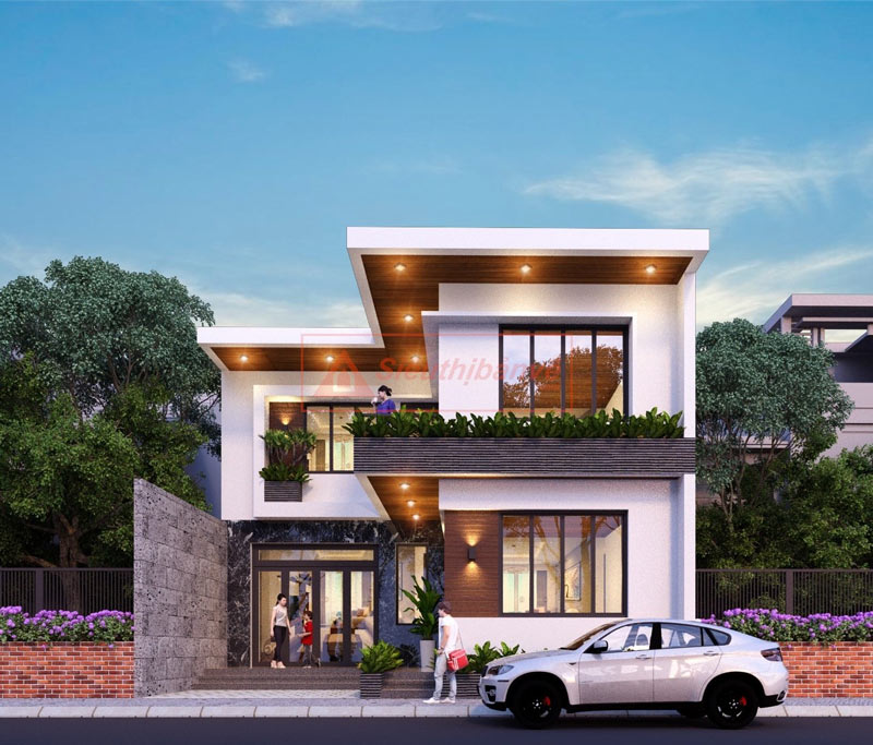 nha-chu-l-2-tang-2 Mẫu nhà 2 tầng chữ L đơn giản