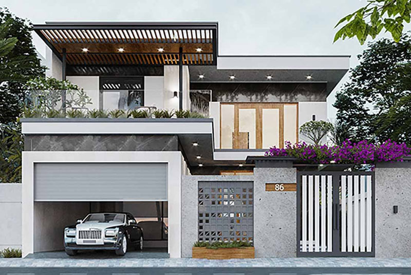 nha-chu-l-2-tang-5 Mẫu nhà 2 tầng chữ L hiện đại