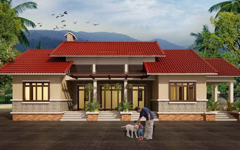 nha-go-5-gian-5 Mẫu nhà 5 gian 2 chái hiện đại