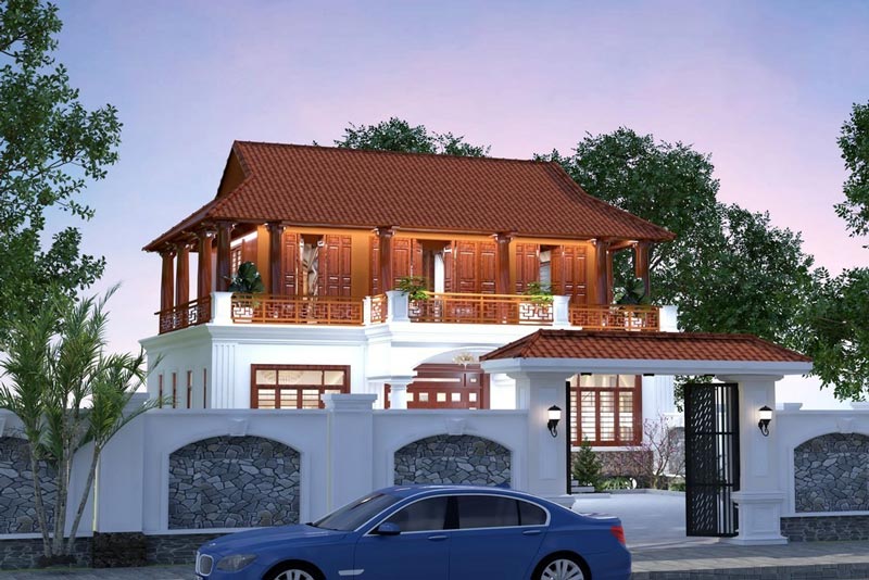 nha-go-dep-8 Mẫu nhà gỗ kết hợp nhà xây