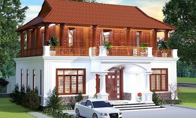 nha-go-dep-9 Mẫu nhà gỗ kết hợp nhà xây