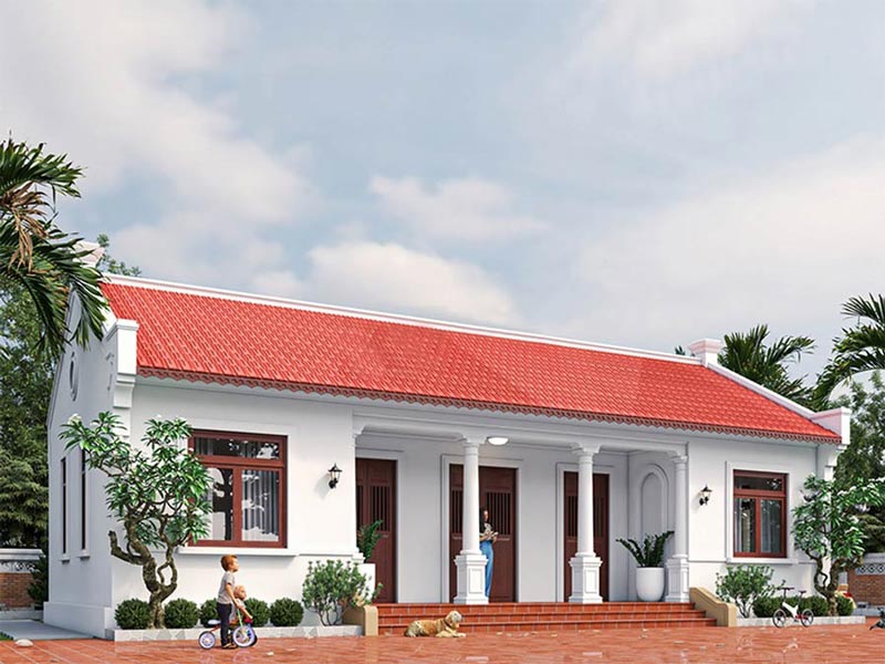 Nhà mái ngói cấp 4 phù hợp với khí hậu Việt Nam Nhà mái ngói cấp 4 phù hợp với khí hậu Việt Nam