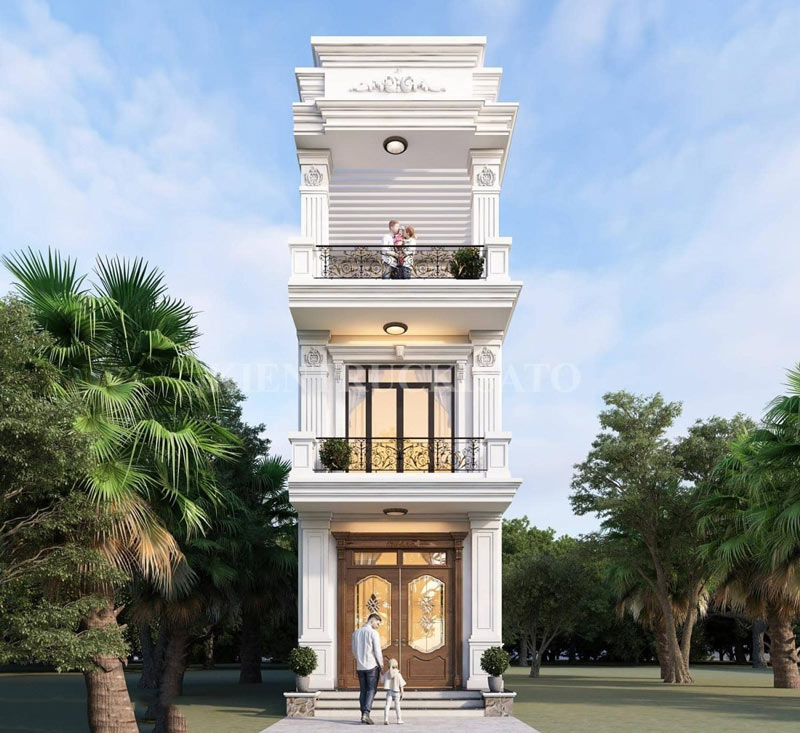 nha-ong-3-tang-tan-co-dien-1 Đặc điểm nhà ống tân cổ điển 3 tầng