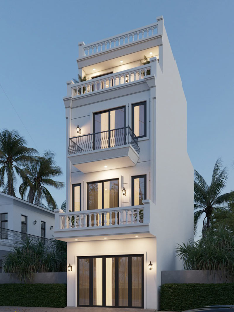 nha-ong-3-tang-tan-co-dien-13 Mẫu nhà ống tân cổ điển 3 tầng 1 tum