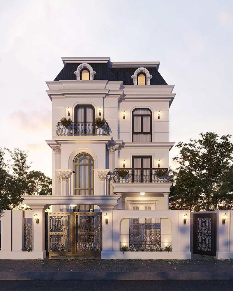 nha-ong-3-tang-tan-co-dien-15 Lưu ý khi thiết kế nhà ống tân cổ điển 3 tầng