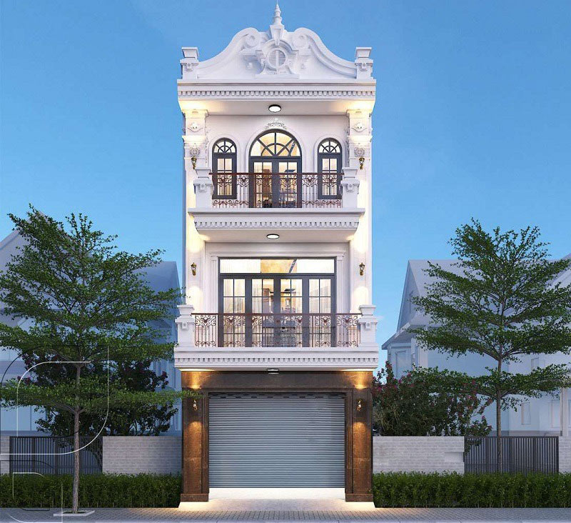 nha-ong-3-tang-tan-co-dien-2 Ưu - nhược điểm của nhà ống tân cổ điển 3 tầng