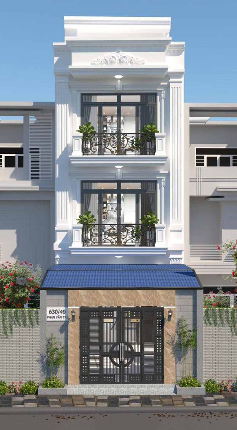 nha-ong-3-tang-tan-co-dien-4 Mẫu nhà ống tân cổ điển 3 tầng mặt tiền 5m