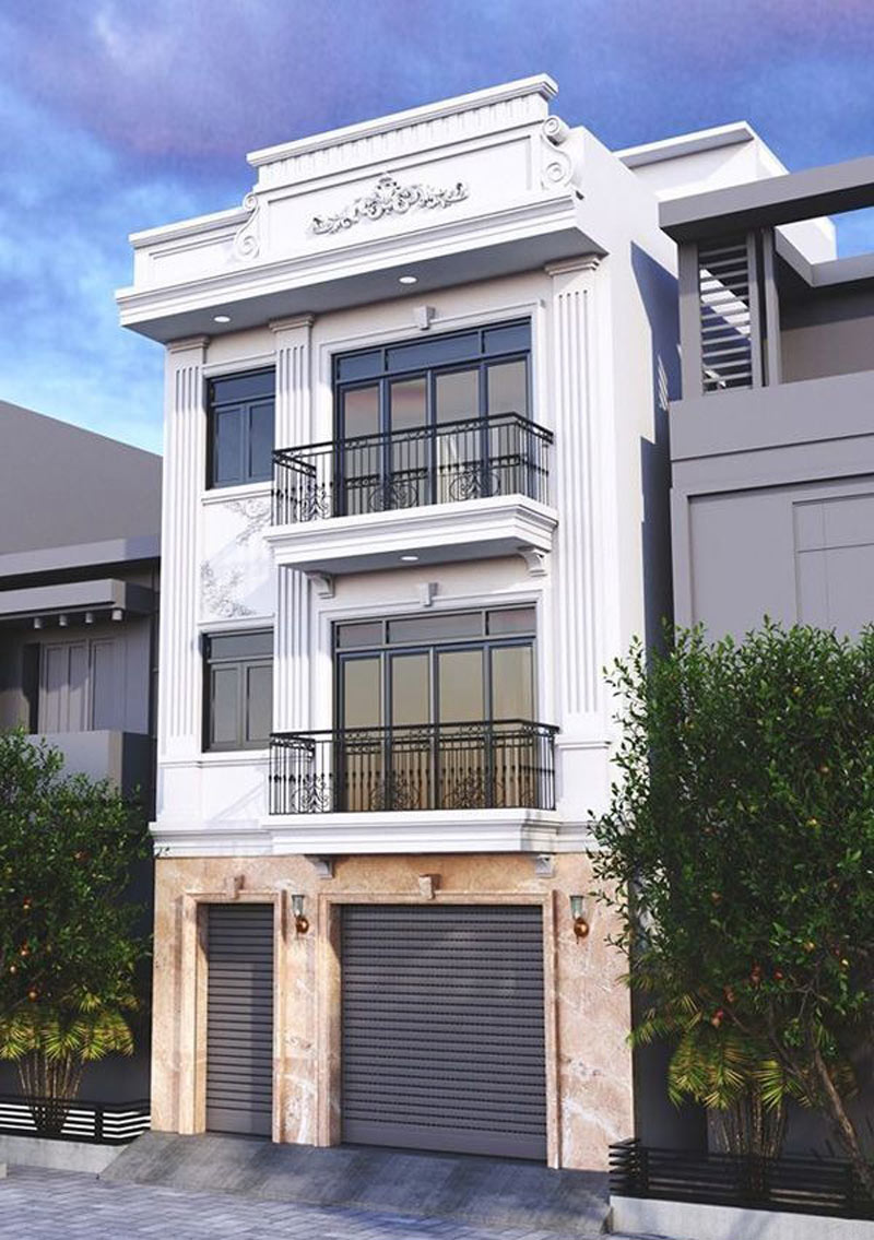 nha-ong-3-tang-tan-co-dien-5 Mẫu nhà tân cổ điển 3 tầng mặt tiền 6m