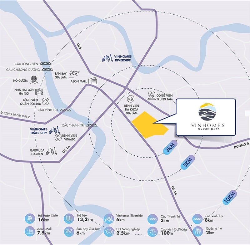 Vị trí Vinhomes Ocean Park. Ảnh: NHATO