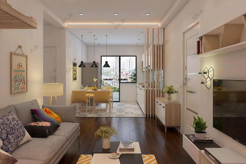 thiet-ke-phong-khach-lien-ke-bep-6 Thiết kế phòng khách và bếp chung cho nhà nhỏ