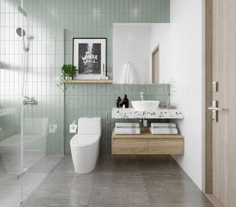 trang-tri-nha-ve-sinh-9 Decor nhà tắm bằng tranh ảnh, đồ trang trí