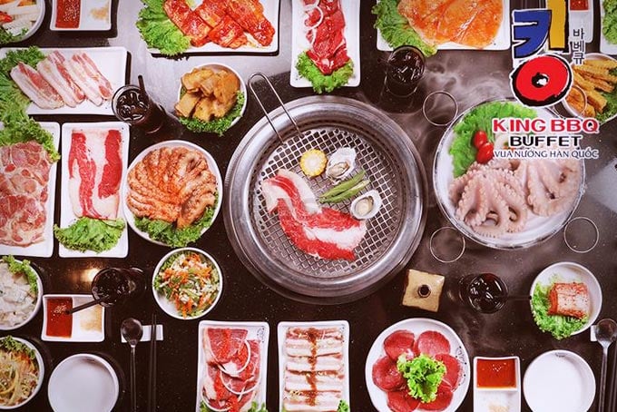 Thực đơn hấp dẫn tại King BBQ.