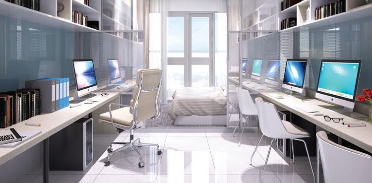 Thiết kế 3D căn hộ Officetel