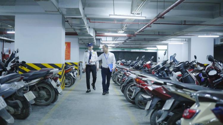 tầng hầm để xe chung cư