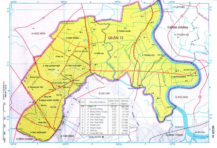 bản đồ vị trí quận 12